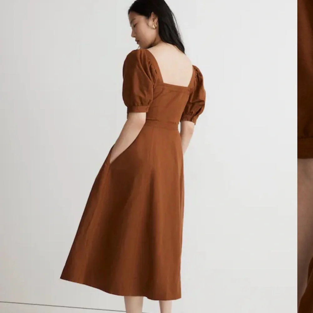 Madewell Tan Button-Up Dress- LINEN - Picture 2 of 6